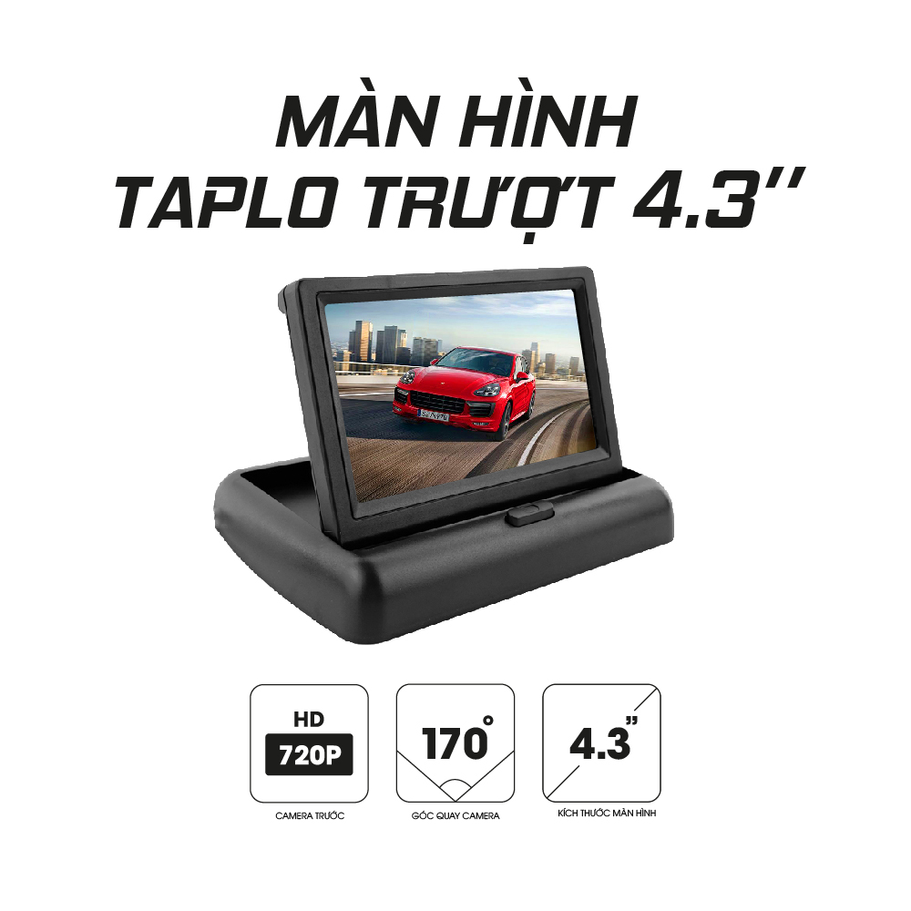 Màn hình taplo xe hơi 4.3″ HD 720P LCD – Dạng trượt